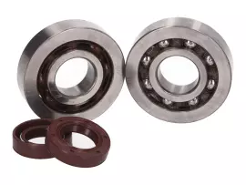 Crankshaft Bearing Set R&D (SKF) Polyamide Cage Incl. HQ Corteco Oil Seals For Piaggio