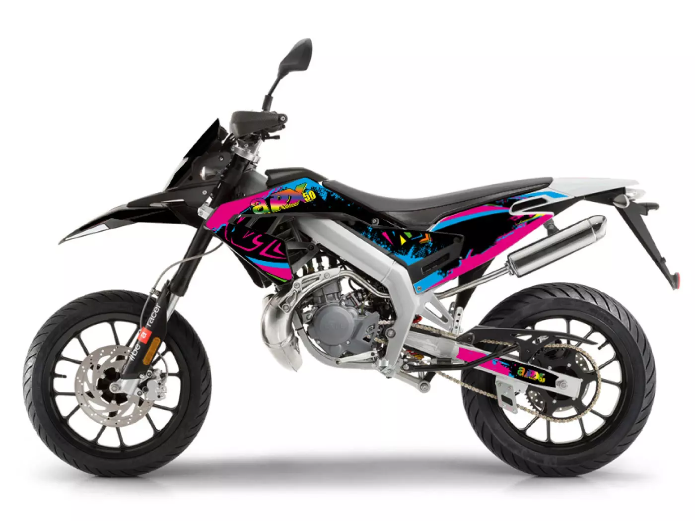 Buy now: Decal Set Black-pink-blue Glossy For Aprilia RX50 2018- Euro4 Decal Set Black-pink-blue Glossy For Aprilia RX50 2018- Euro4
