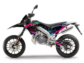 Decal Set Black-pink-blue Glossy For Aprilia RX50 2018- Euro4