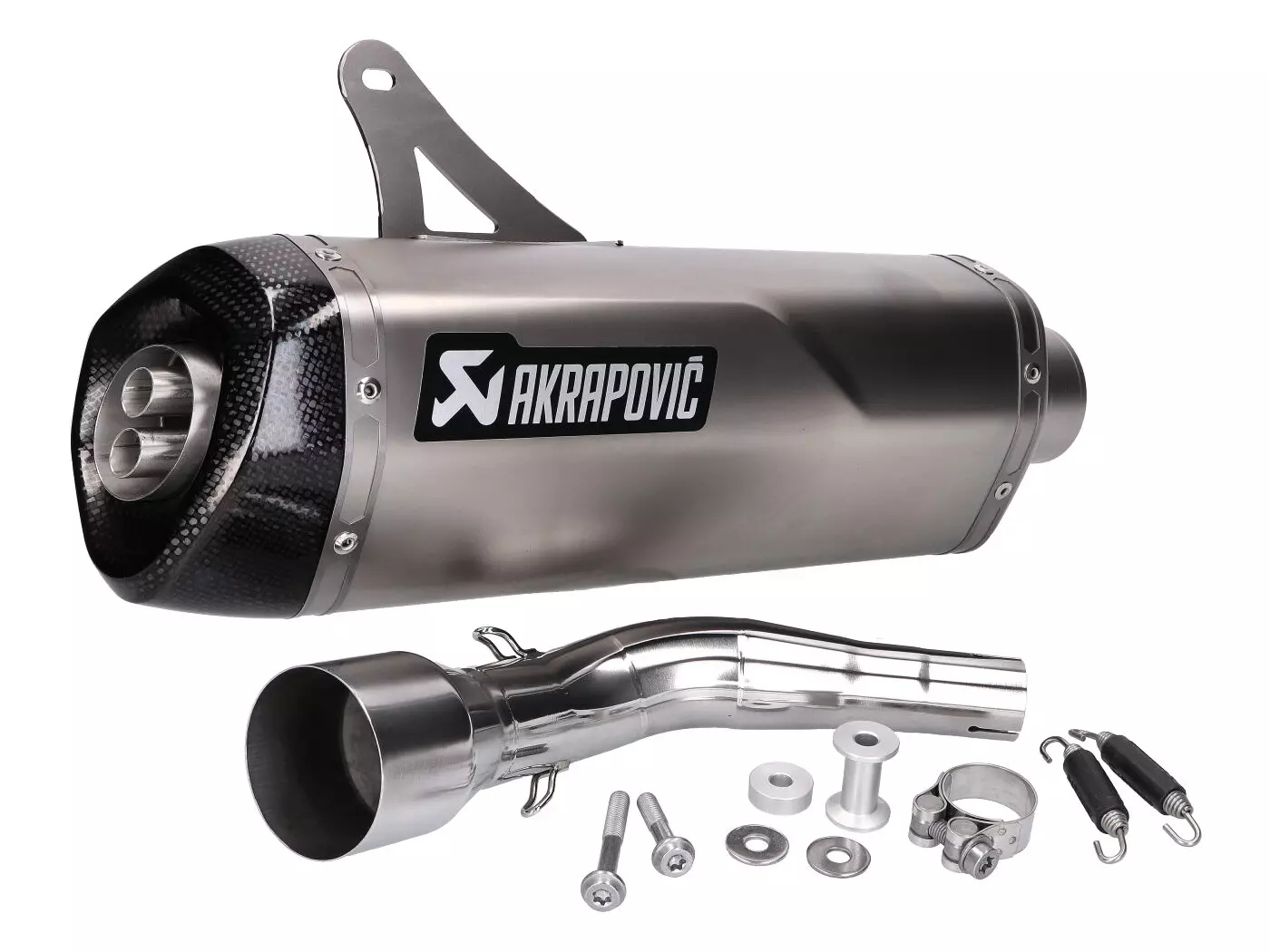 Exhaust Akrapovic Slip-On Line SS Silver For Vespa GTS, GTV 125, 250, 300 E3, E4