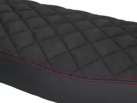 Seat Cover Schmitt Diamond Quilted, Black / Red For Simson S50, S51, S70