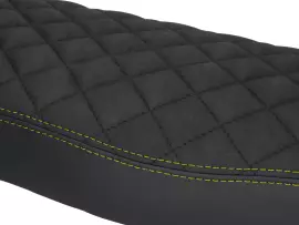Seat Cover Schmitt Diamond Quilted, Black / Yellow For Simson S50, S51, S70