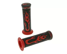 Handlebar Rubber Grip Set Flame Black, Red