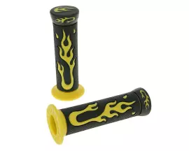 Handlebar Rubber Grip Set Flame Black, Yellow