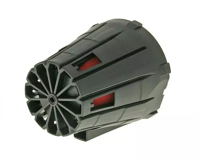 Air Filter Boxed Racing 39-45mm Straight Version (incl. Adapter) Red Filter, Black Housing