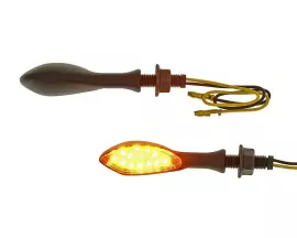 Indicator Light Set M8 Thread LED Black Palpebra Clear Glass