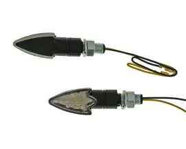 Indicator Light Set M10 Thread LED Black Arrow Clear Glass