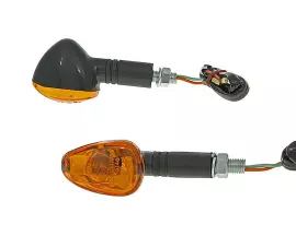 Indicator Light Set M10 Thread Black Doozy Orange, Long Version