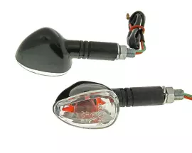 Indicator Light Set M10 Thread Black Doozy Transparent, Long Version