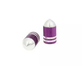 Valve Cap Set Bullet Anodized Aluminum - Purple - Universal