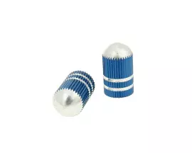 Valve Cap Set Bullet Anodized Aluminum - Blue - Universal