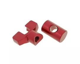 Brake Cable Adjuster Set M6 Thread Aluminum Red - Universal