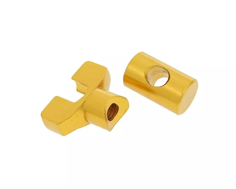 Brake Cable Adjuster Set M6 Thread Aluminum Gold - Universal