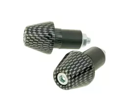 Handlebar Vibration Dampers / Bar Ends Short 17.5mm - Carbon Look