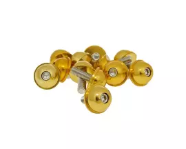 Hexagon Socket Screw Set - Anodized Aluminum Screw Head Gold - 12 Pcs - M5x13