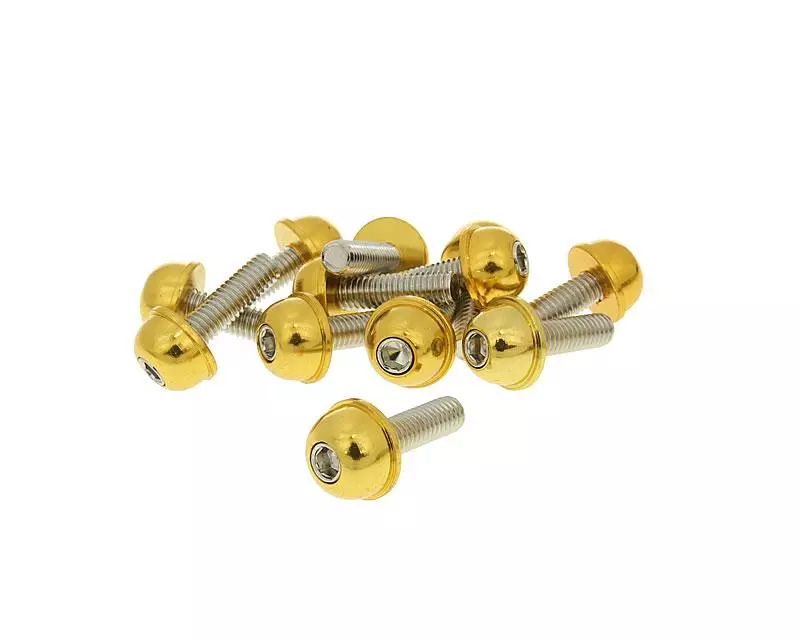 Buy now: Hexagon Socket Screw Set - Anodized Aluminum Screw Head Gold - 12 Pcs - M6x20 Hexagon Socket Screw Set - Anodized Aluminum Screw Head Gold - 12 Pcs - M6x20