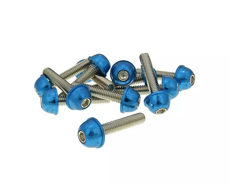 Buy now: Hexagon Socket Screw Set - Anodized Aluminum Screw Head Blue - 12 Pcs - M6x30 Hexagon Socket Screw Set - Anodized Aluminum Screw Head Blue - 12 Pcs - M6x30