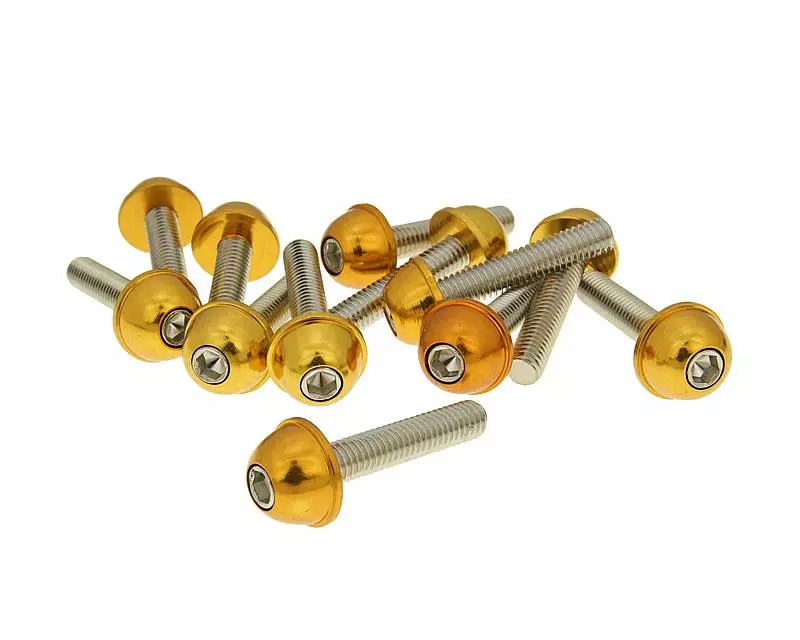 Buy now: Hexagon Socket Screw Set - Anodized Aluminum Screw Head Gold - 12 Pcs - M6x30 Hexagon Socket Screw Set - Anodized Aluminum Screw Head Gold - 12 Pcs - M6x30