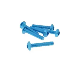 Fairing Screws Hex Socket Head - Anodized Aluminum Blue - Set Of 6 Pcs - M5x30