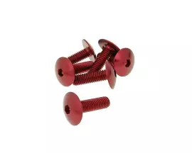 Fairing Screws Hex Socket Head - Anodized Aluminum Red - Set Of 6 Pcs - M6x20