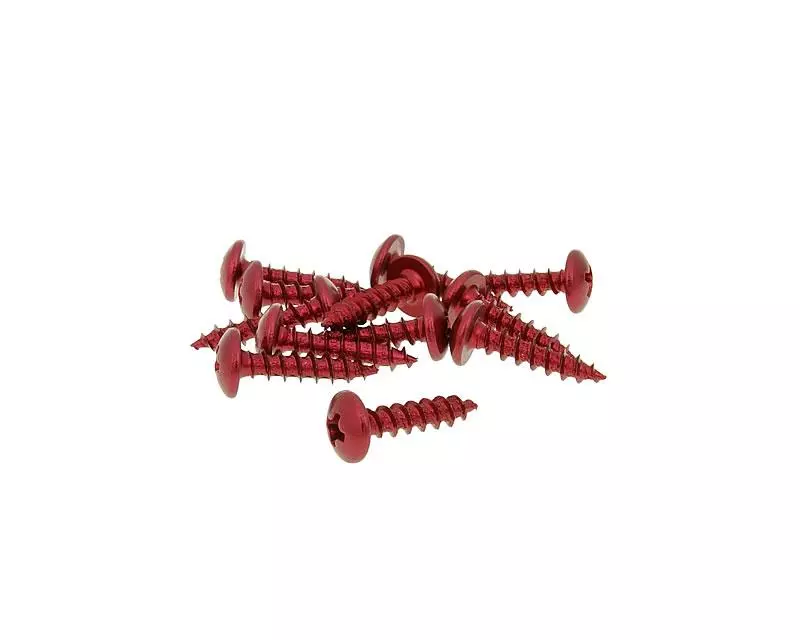 Fairing Screws Anodized Aluminum Red - Set Of 12 Pcs - M5x20