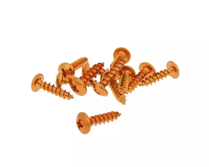 Fairing Screws Anodized Aluminum Orange - Set Of 12 Pcs - M5x20