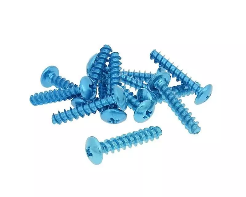 Fairing Screws Anodized Aluminum Blue - Set Of 12 Pcs - M6x30