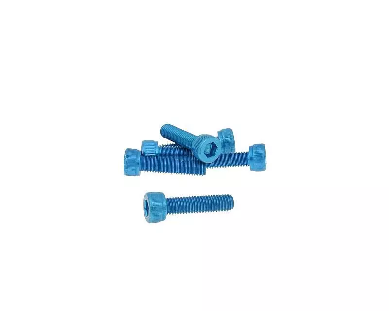 Hexagon Socket Screw Set - Anodized Aluminum Blue - 6 Pcs - M5x20 - Styling