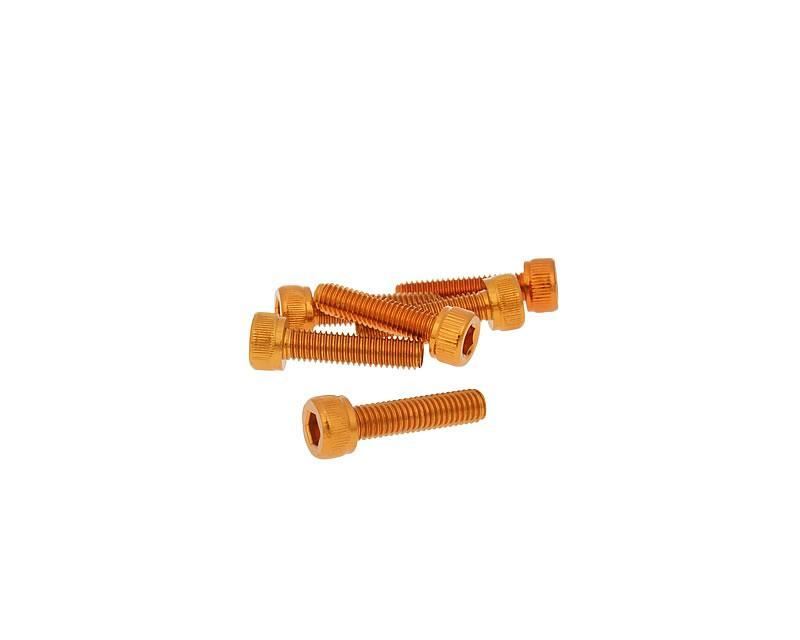 Hexagon Socket Screw Set - Anodized Aluminum Orange - 6 Pcs - M5x20 - Styling