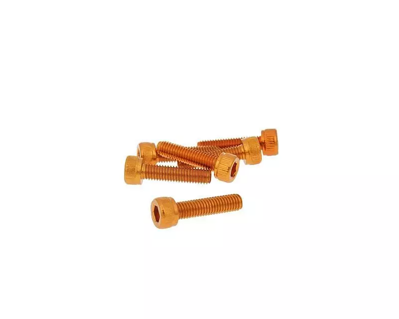 Hexagon Socket Screw Set - Anodized Aluminum Orange - 6 Pcs - M5x20 - Styling