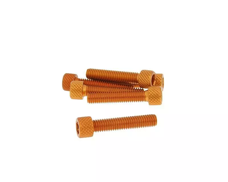 Hexagon Socket Screw Set - Anodized Aluminum Orange - 6 Pcs - M6x30 - Styling