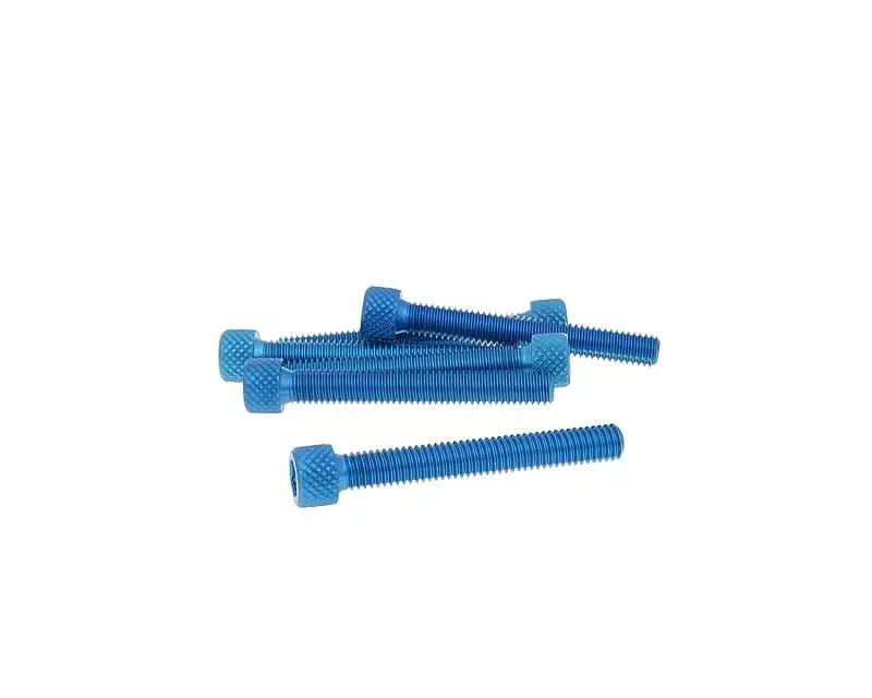 Hexagon Socket Screw Set - Anodized Aluminum Blue - 6 Pcs - M6x45 - Styling