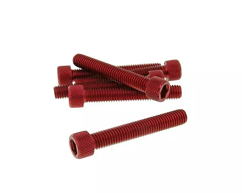 Hexagon Socket Screw Set - Anodized Aluminum Red - 6 Pcs - M8x50 - Styling