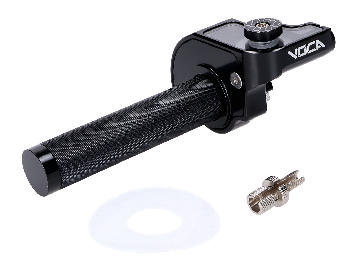 Throttle Grip VOCA CNC Short Stroke 90º / 50mm Black Universal 22mm Handlebars