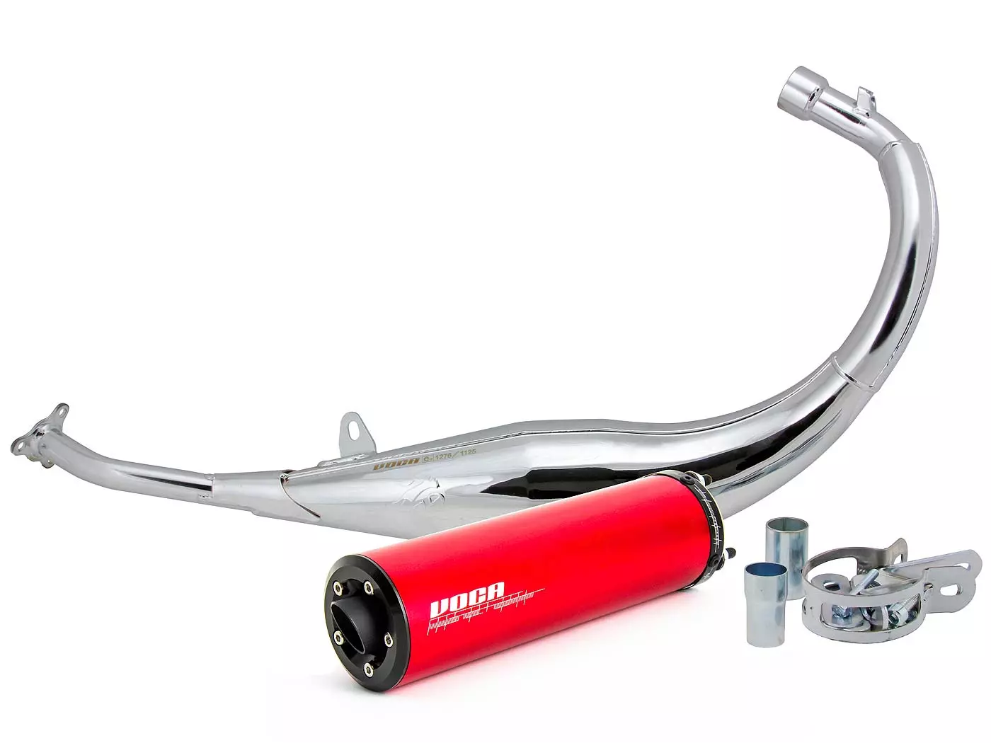 Exhaust VOCA Chromed 50/70cc Red Silencer For Sherco 50 SM-R, SE-R 2014