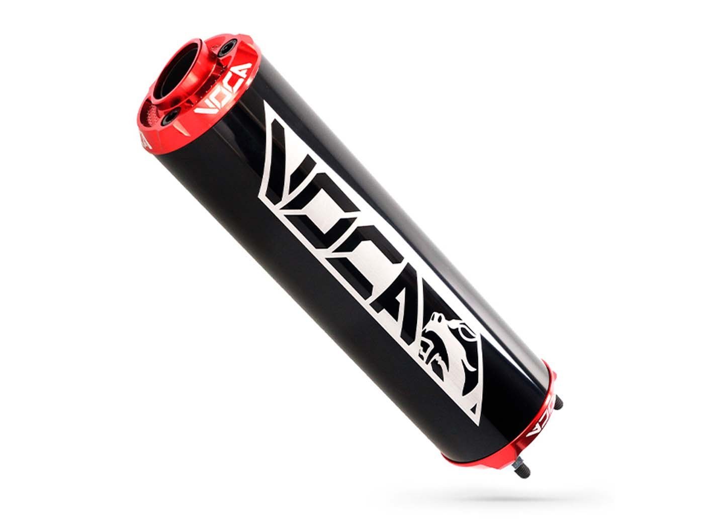 Rear Silencer VOCA Aluminum Black - CNC End Cap Red