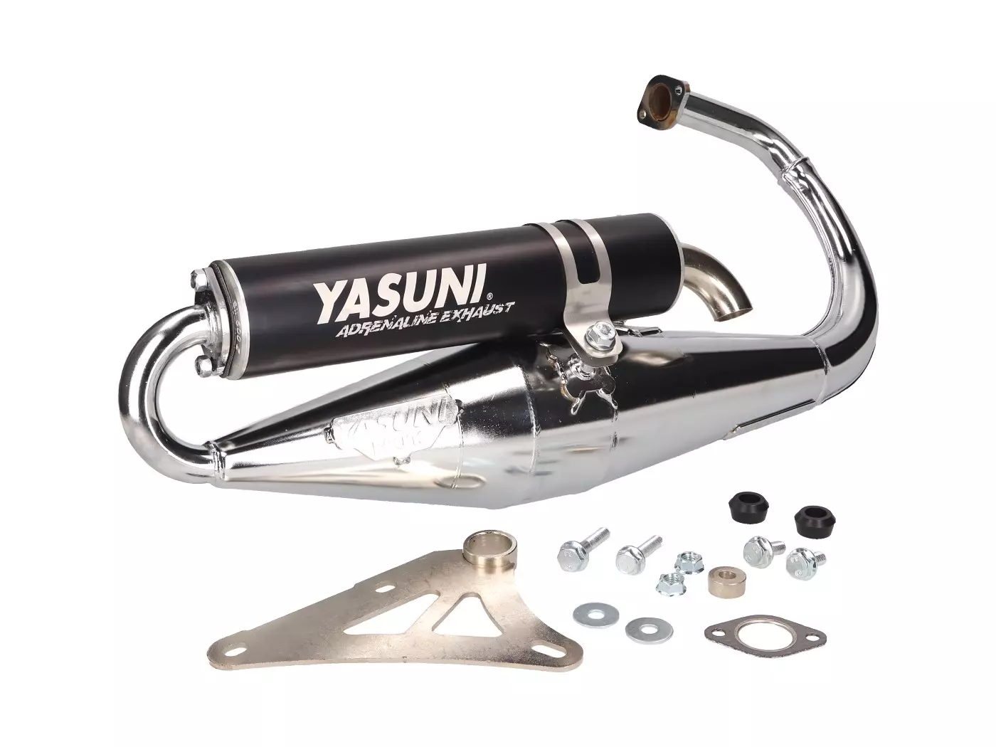 Buy now: Exhaust Yasuni Scooter Z Black Chromed For Minarelli Vertical Exhaust Yasuni Scooter Z Black Chromed For Minarelli Vertical