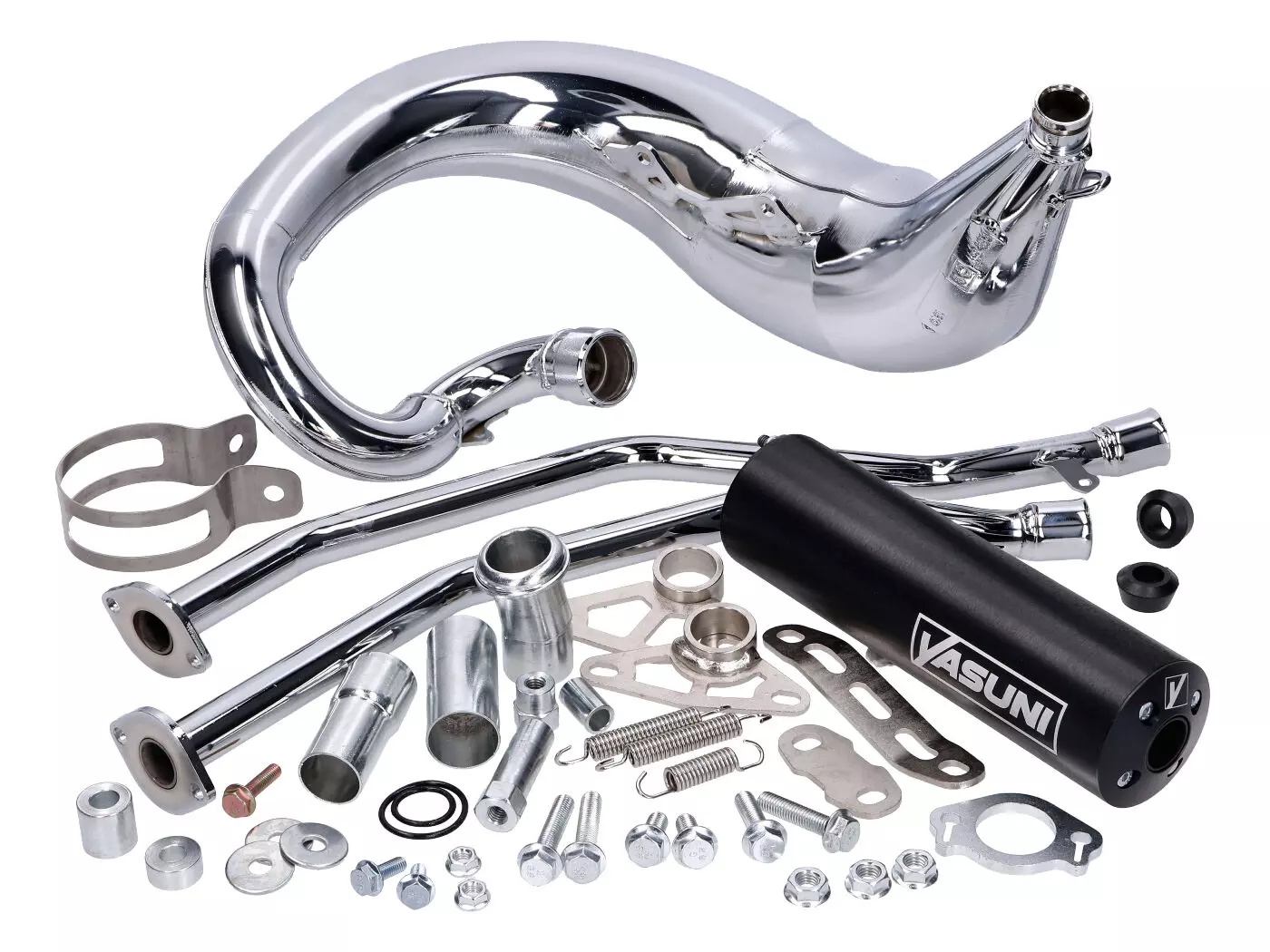 Buy now: Exhaust Yasuni Cross ML MAX Black Chromed For MBK X-Limit 50, Malaguti XTM, Motorhispania Furia, RX, RYZ, Peugeot XPS, Rieju RR Enduro, Yamaha DT-R Minarelli AM6 Exhaust Yasuni Cross ML MAX Black Chromed For MBK X-Limit 50, Malaguti XTM, Motorhispania Furia, RX, RYZ, Peugeot XPS, Rieju RR Enduro, Yamaha DT-R Minarelli AM6