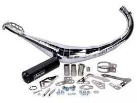 Exhaust Yasuni R2 Black Chromed For Minarelli AM6, Derbi D50B0, EBE Offroad, SM