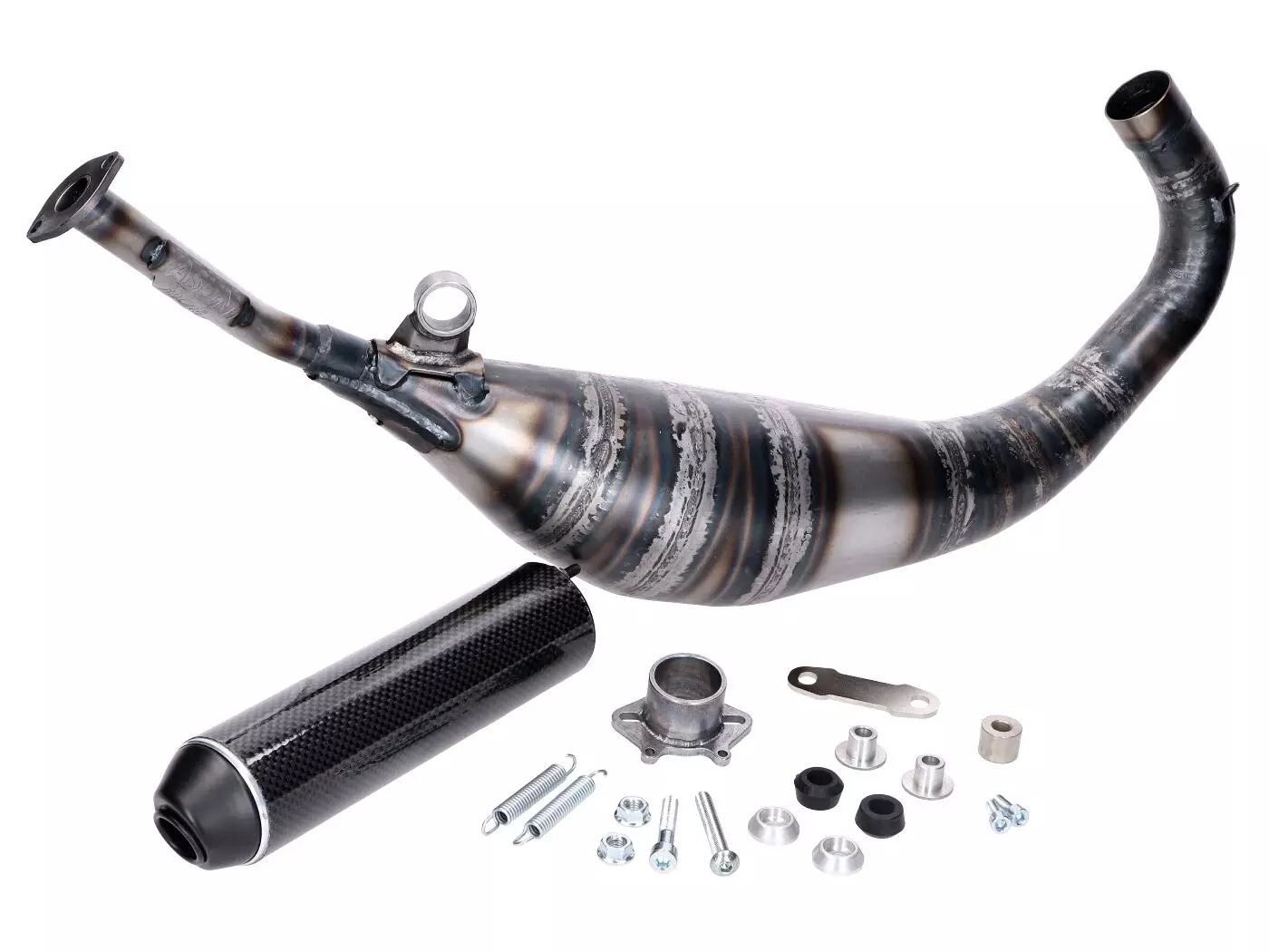 Buy now: Exhaust Yasuni R5 Limited Big Bore Black Carbon Fiber For Aprilia RX, SX, Bultaco Astro, Derbi Senda, Gilera RCR, SM, D50B0, EBE, EBS, D50B Euro2 Exhaust Yasuni R5 Limited Big Bore Black Carbon Fiber For Aprilia RX, SX, Bultaco Astro, Derbi Senda, Gilera RCR, SM, D50B0, EBE, EBS, D50B Euro2
