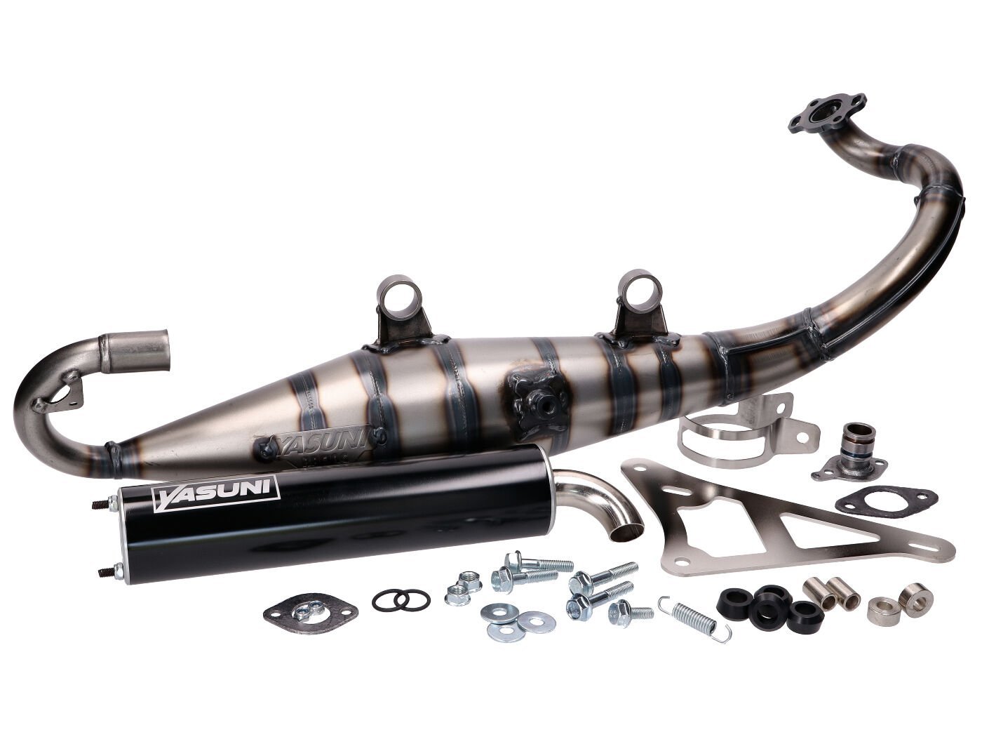 Exhaust Yasuni Carrera 10 Black For Peugeot Horizontal, Kissbee 50, Ludix, Pure, Streetzone 50, Speedfight 4