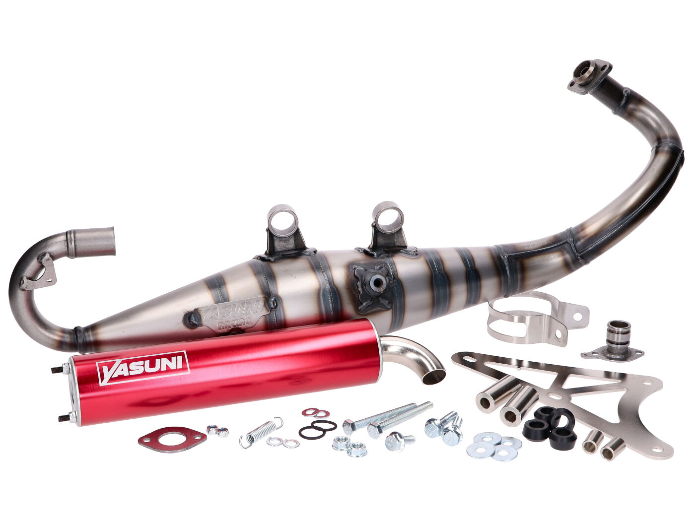 Exhaust Yasuni Carrera 10 Red For Piaggio NRG, Zip, Typhoon, Gilera Runner 50, Stalker 50, Aprilia SR